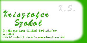 krisztofer szokol business card